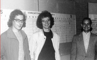 1e SP-fractie in 1974 V.l.n.r. Toon Voets, Ed Verhamme en Mari Auwens.